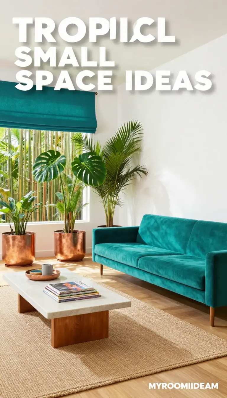 Airy Tropical Oasis in a Spacious Small Apartment - Teal Teak & Alabaster