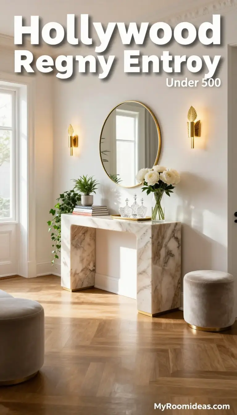 Chic Hollywood Regency Entryway Makeover in a Studio Apartment (Under $500!)