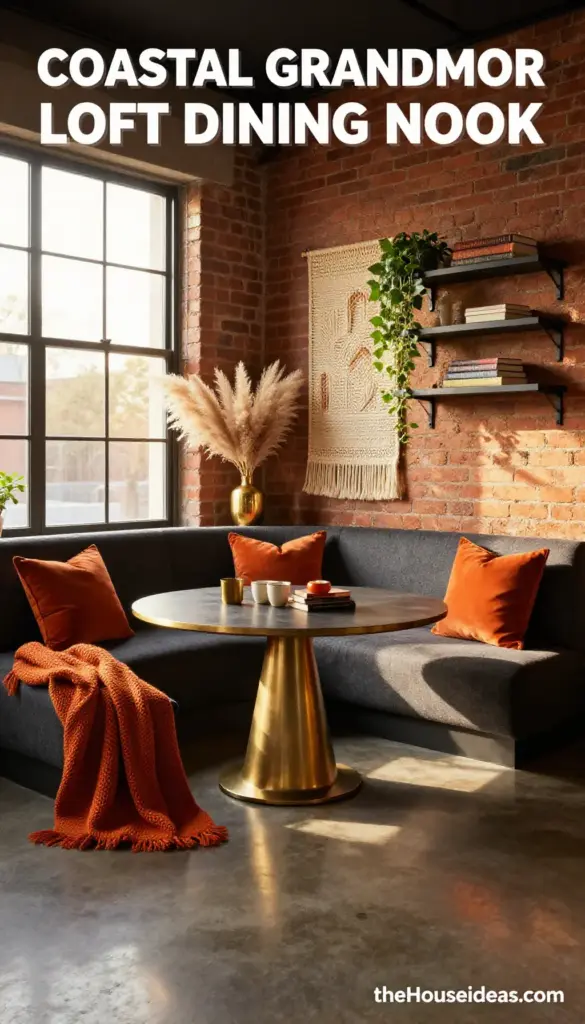 Coastal Grandmother Dining Nook in Tiny Loft