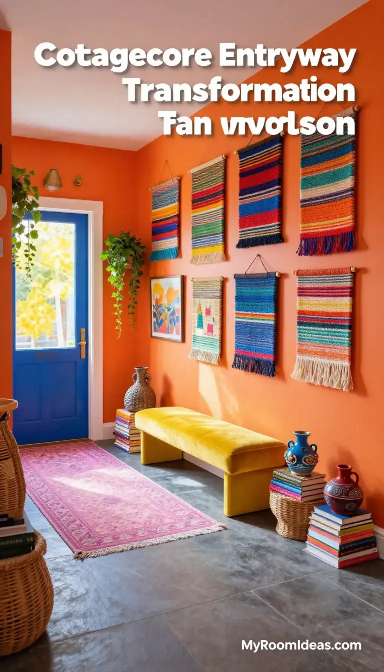 Cottagecore Entryway Transformation: Handwoven Accents & Dopamine Brights