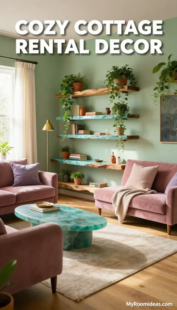 Cozy Cottage-Inspired Rental Living Room Makeover