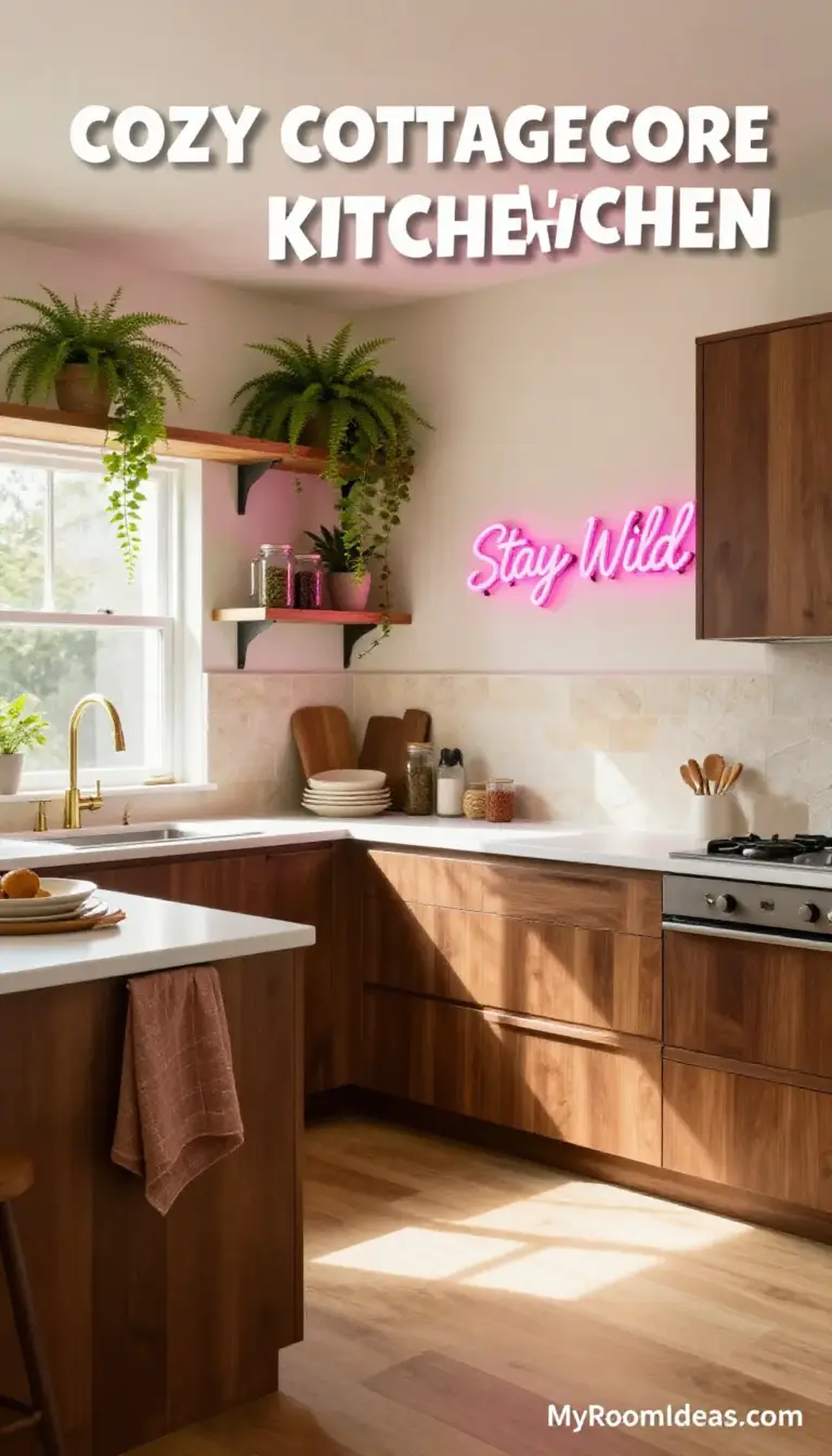 Cozy Cottagecore ADU Kitchen Makeover with Teak & Alabaster