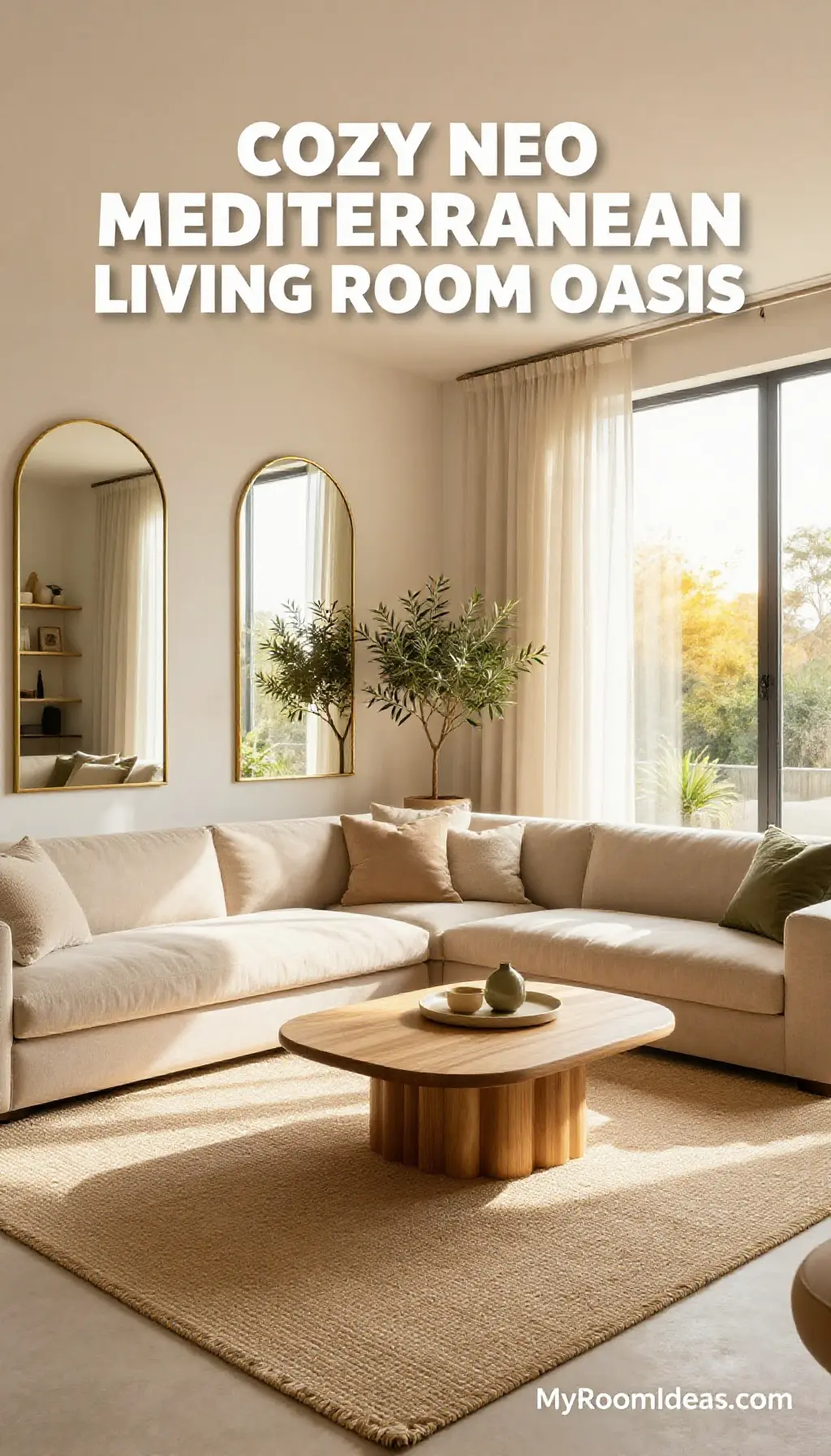 Cozy Neo-Mediterranean Living Room Oasis in Small Apartment (IKEA Hacks!)