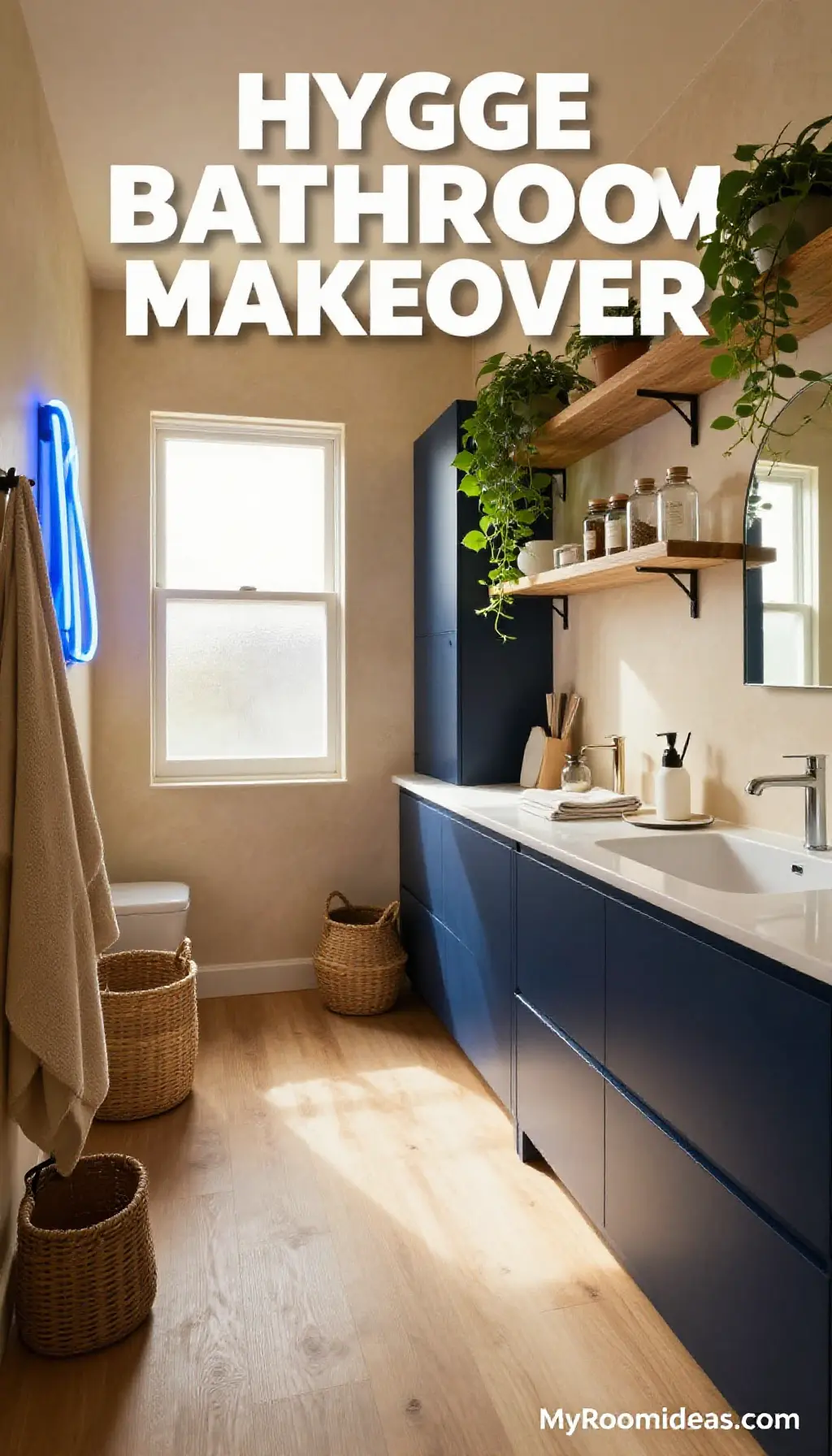 Galley Bathroom Makeover: Scandinavian Hygge Style Under $500