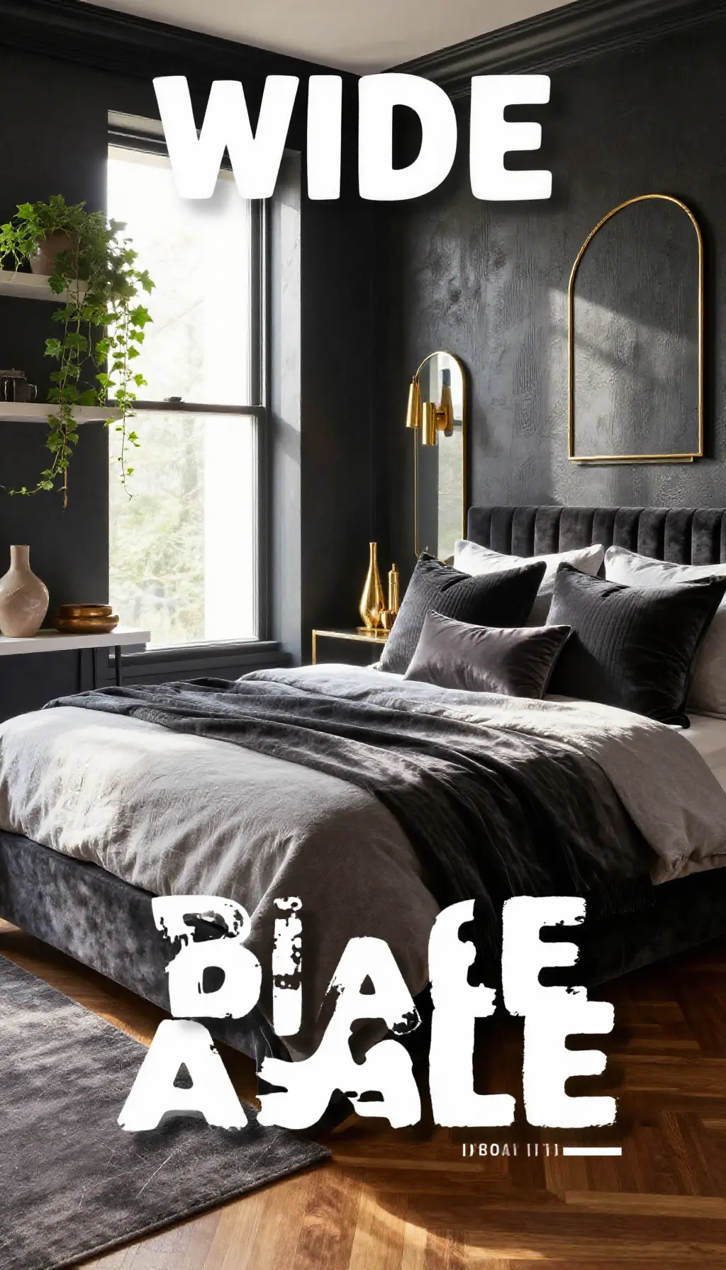 Large Rental Bedroom Transformed with Glam Art Deco Plaster & Textiles