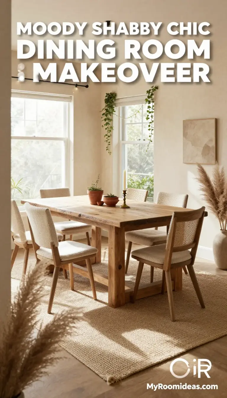 Moody Condo Dining Room Makeover with Rustic Limestone & Oak Accents