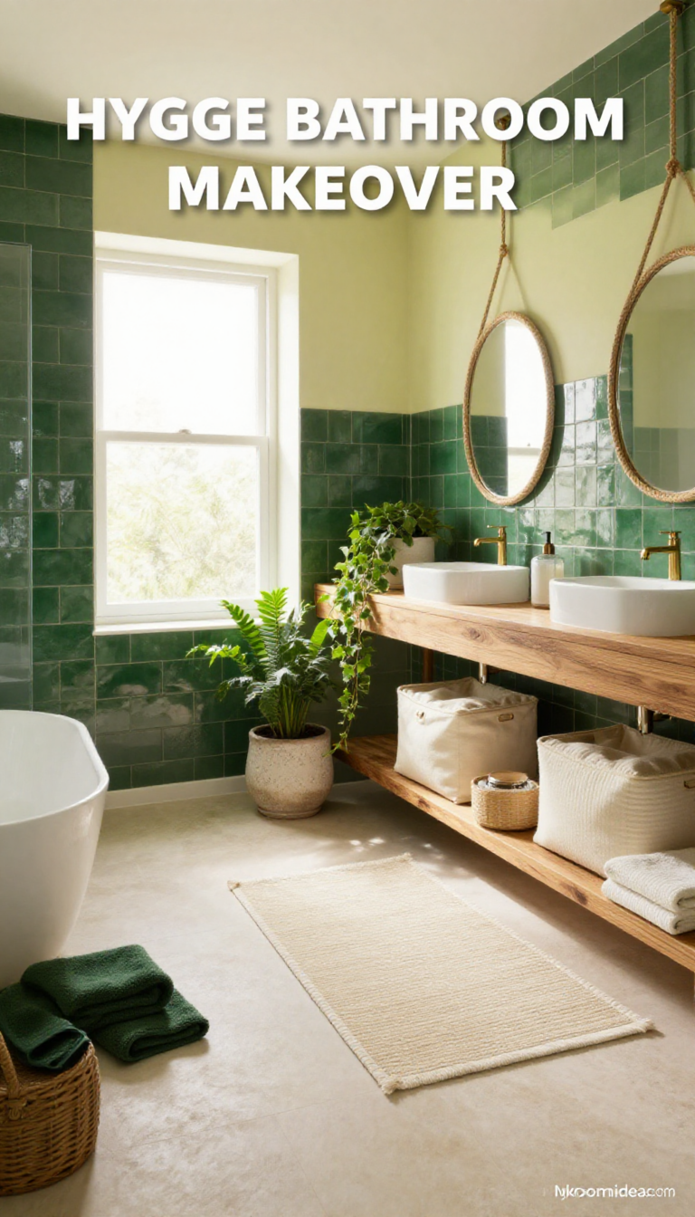 Scandinavian Hygge Condo Bathroom Refresh with Rope, Canvas & Ribbed Accents